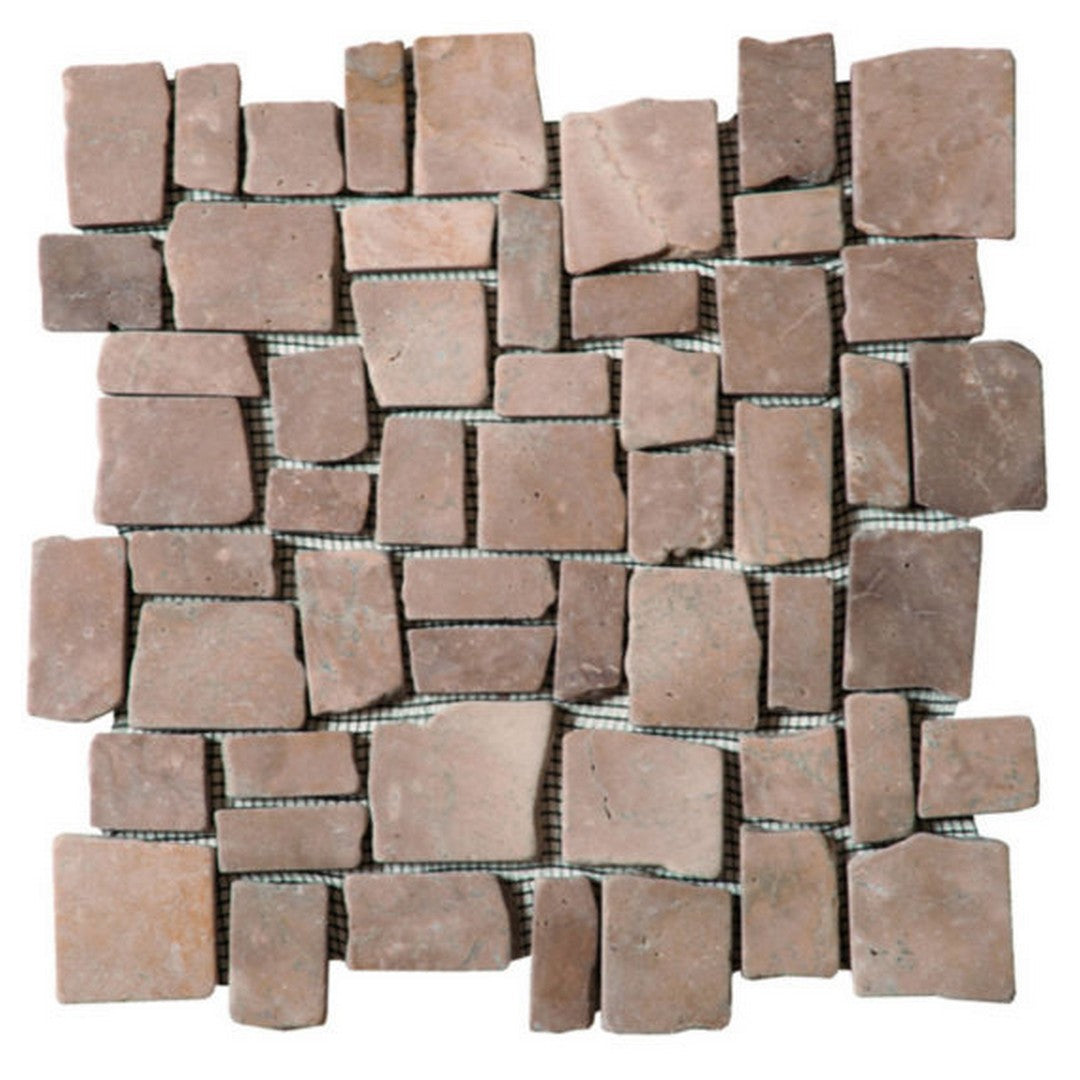 Qualis Ceramica 12" x 12" Chelsea Natural Stone Cubic Opus Marble Mosaic