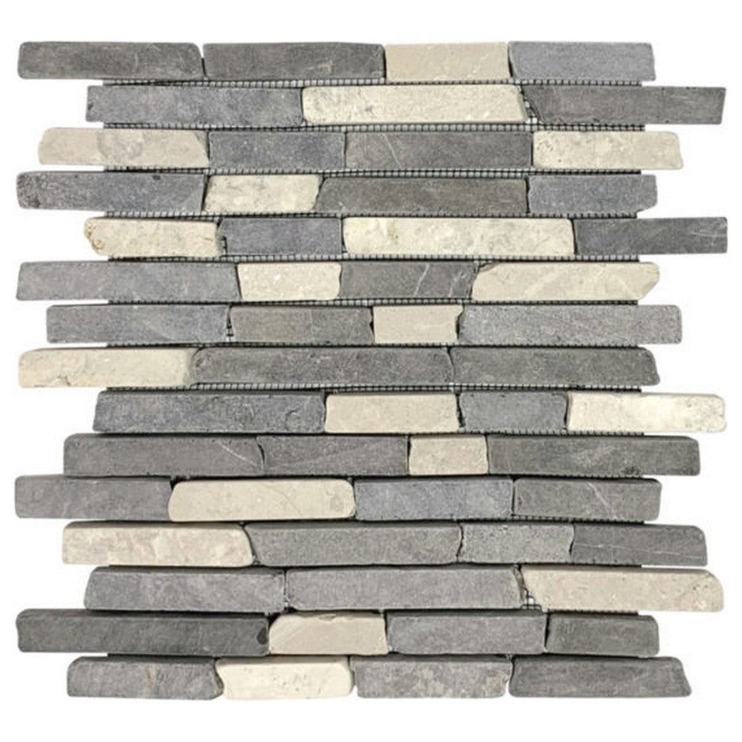 Qualis Ceramica 11" x 12" Chelsea Natural Stone Broken Brick Marble Mosaic