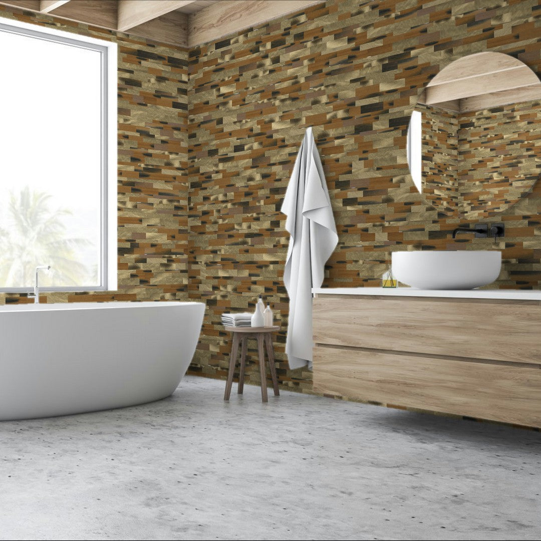 Qualis-Ceramica-12-x-12-Chelsea-Mixed-Material-Aluminum-Baguette-Mosaic-Wood-Gold