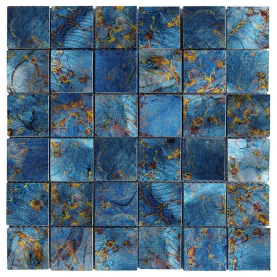 Qualis Ceramica 12" x 12" Chelsea Aluminum 2" Mix Mosaic