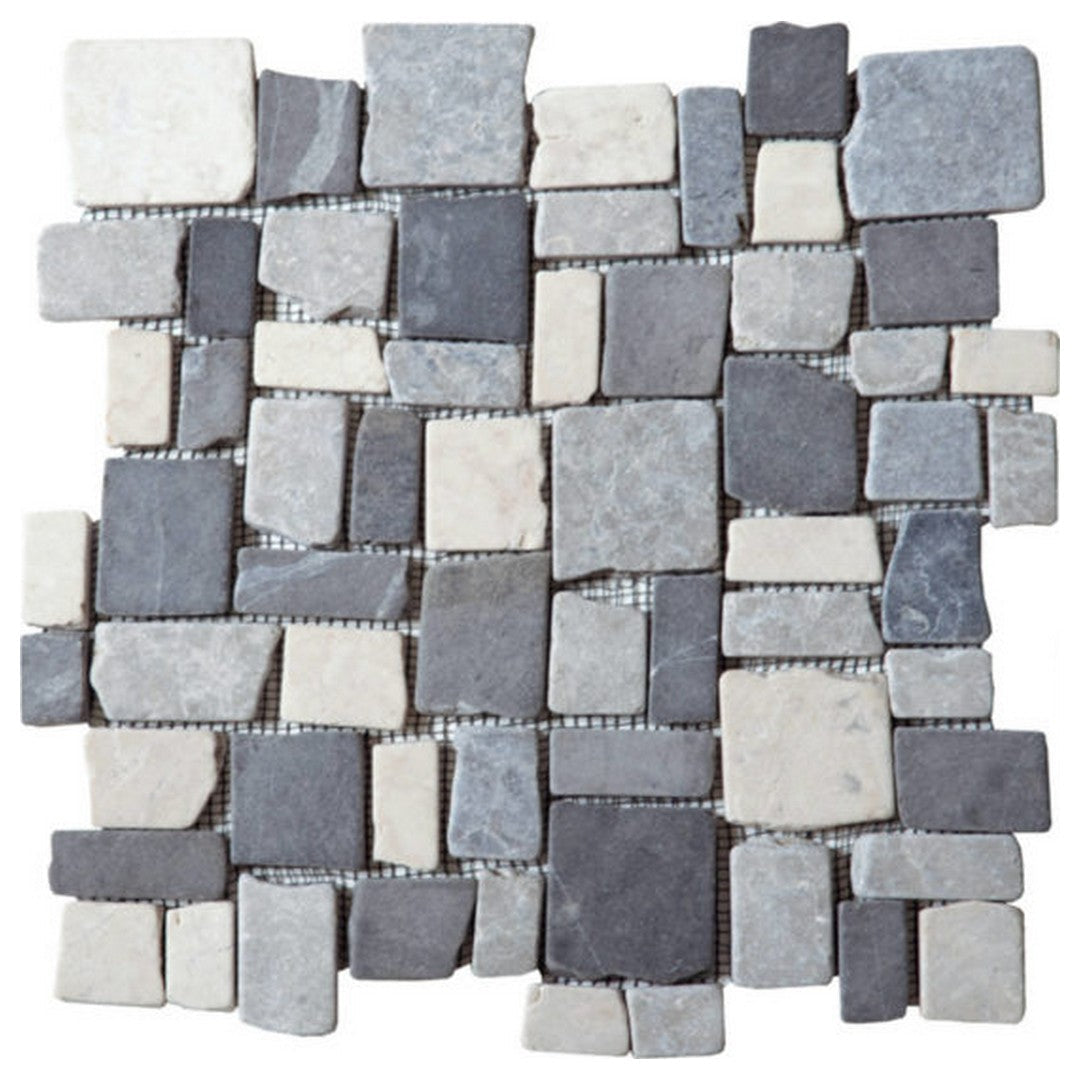 Qualis Ceramica 12" x 12" Chelsea Natural Stone Cubic Opus Marble Mosaic