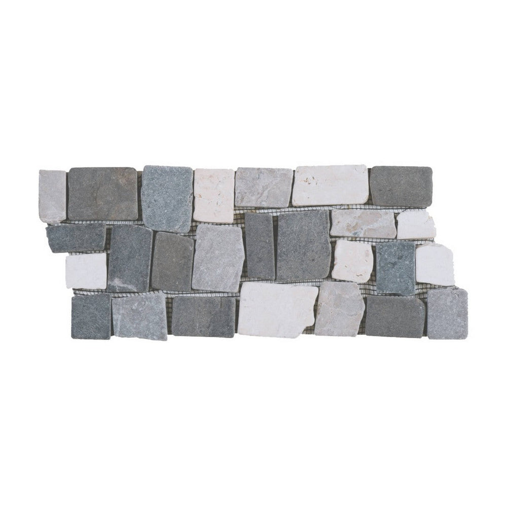 Qualis Ceramica 5.5" x 12" Chelsea Natural Stone Cubic Marble Opus Border