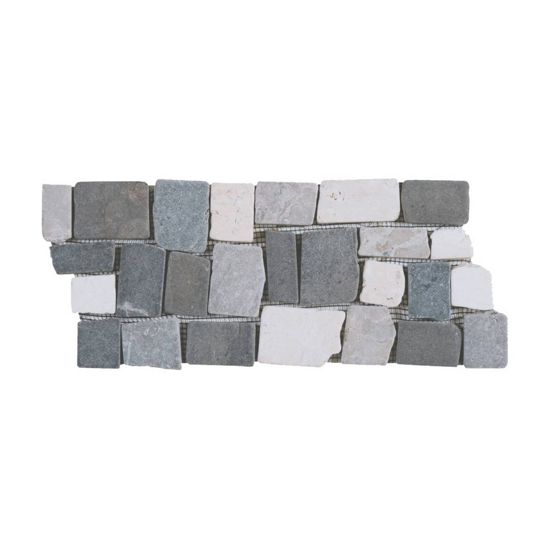 Qualis Ceramica 5.5" x 12" Chelsea Natural Stone Cubic Marble Opus Border