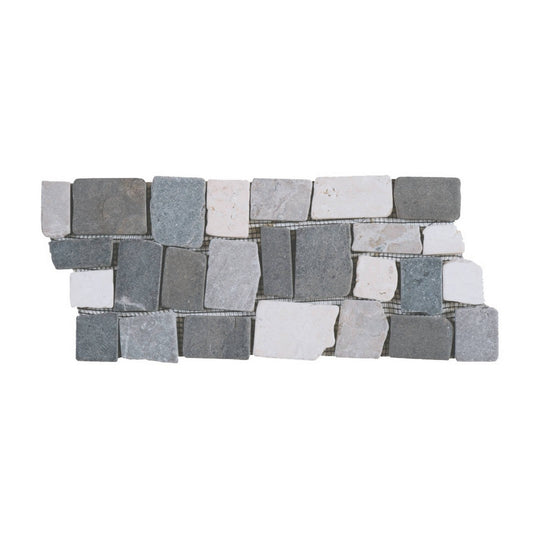 Qualis Ceramica 5.5" x 12" Chelsea Natural Stone Cubic Marble Opus Border