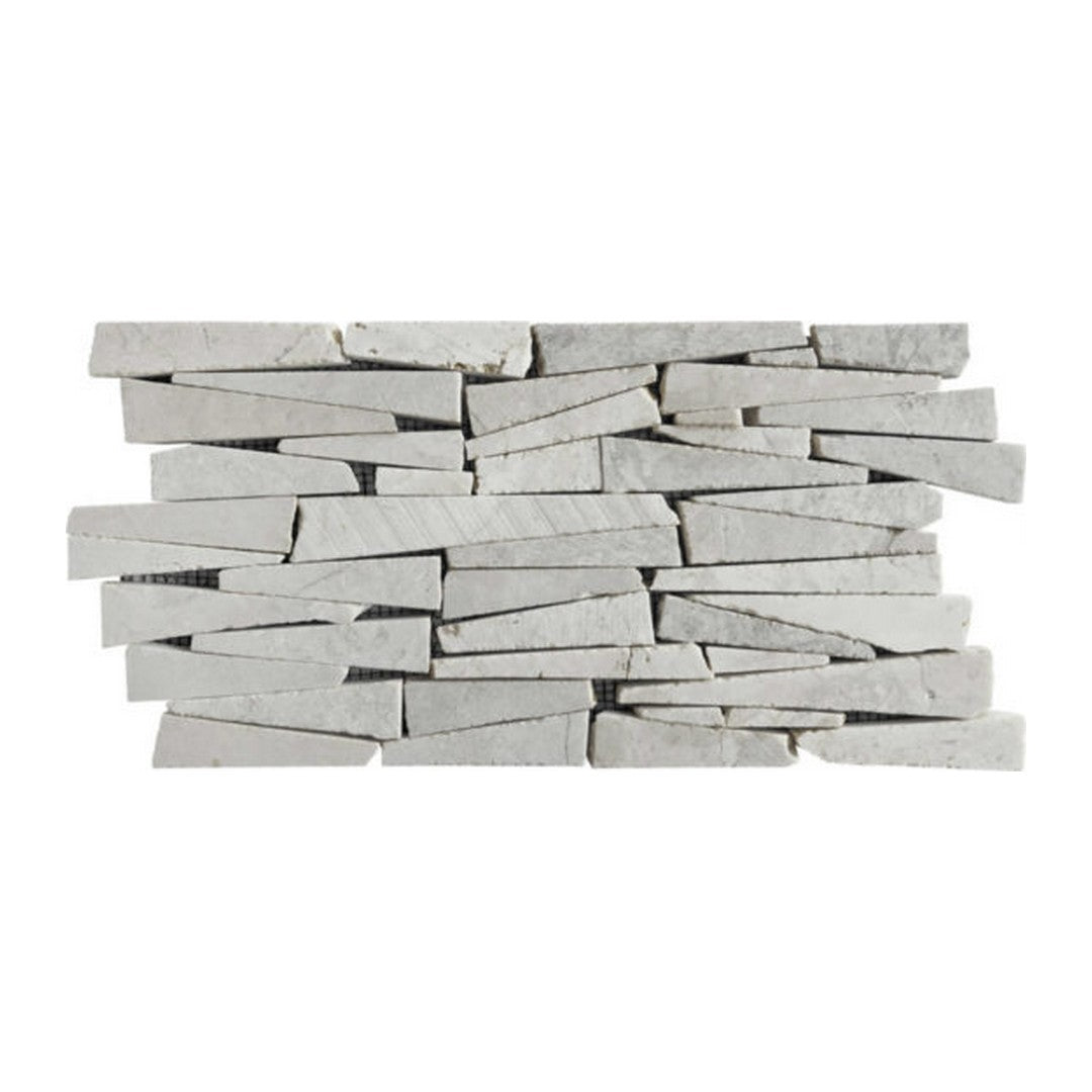 Qualis Ceramica 6" x 12" Chelsea Natural Stone Marble Mosaic