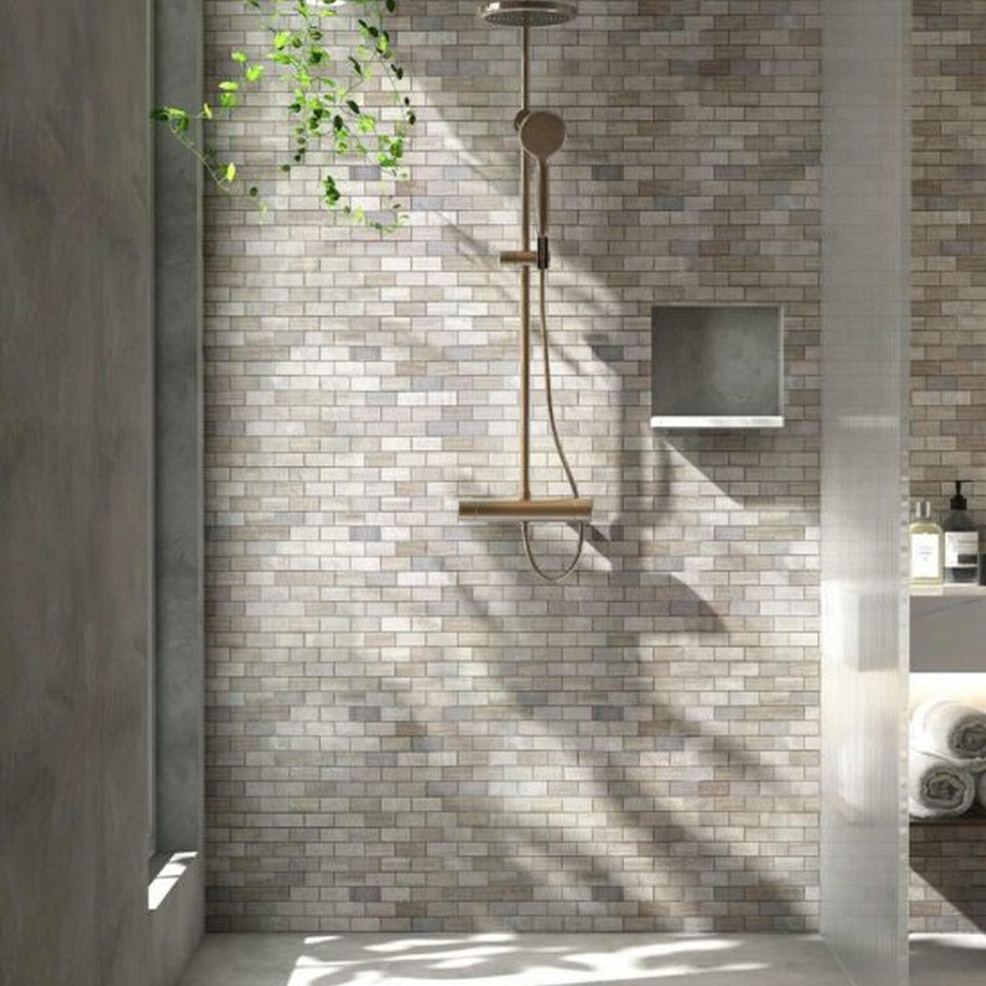 Qualis-Ceramica-12-x-12-Chelsea-Natural-Stone-5x10cm-Limestone-Mosaic-Grey-Beige