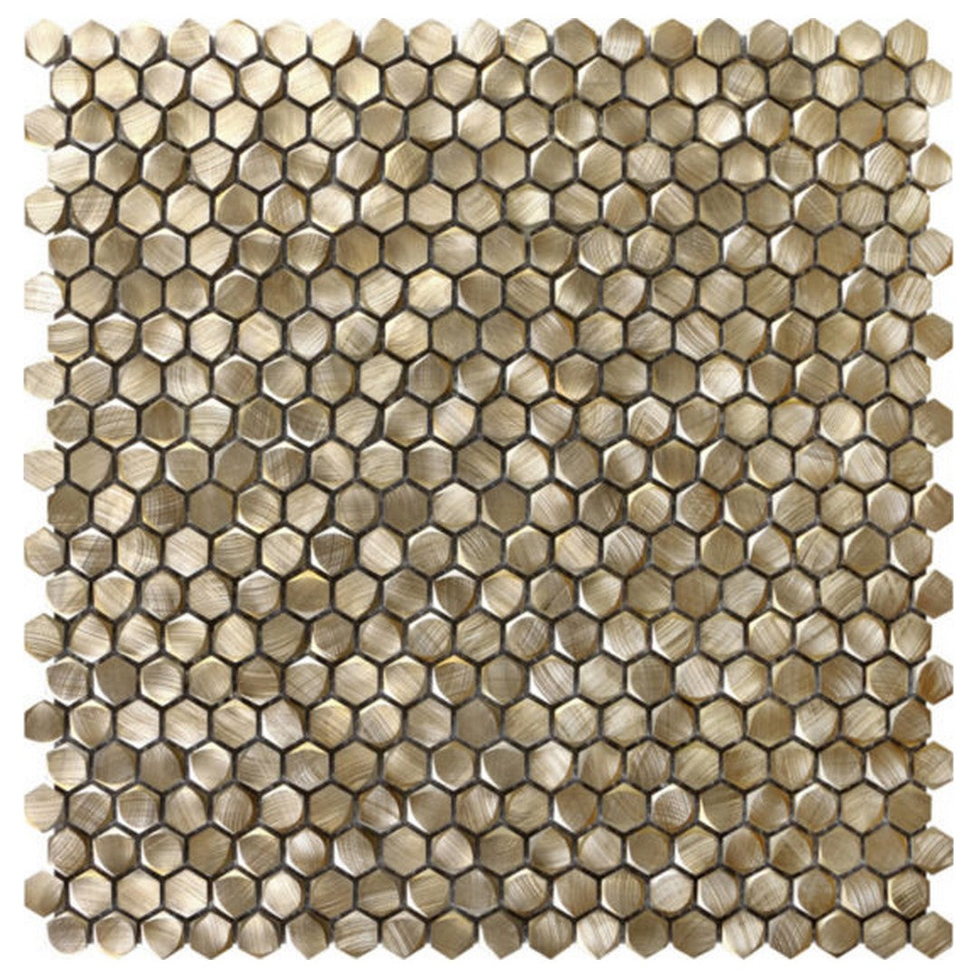 Qualis Ceramica 12" x 12" Chelsea Metal Hex Aluminum Mosaic