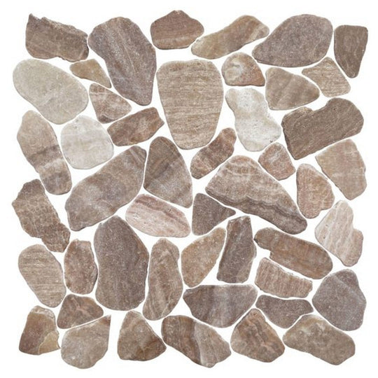 Qualis Ceramica 12" x 12" Chelsea Matte Natural Stone Mini Opus Marble Mosaic