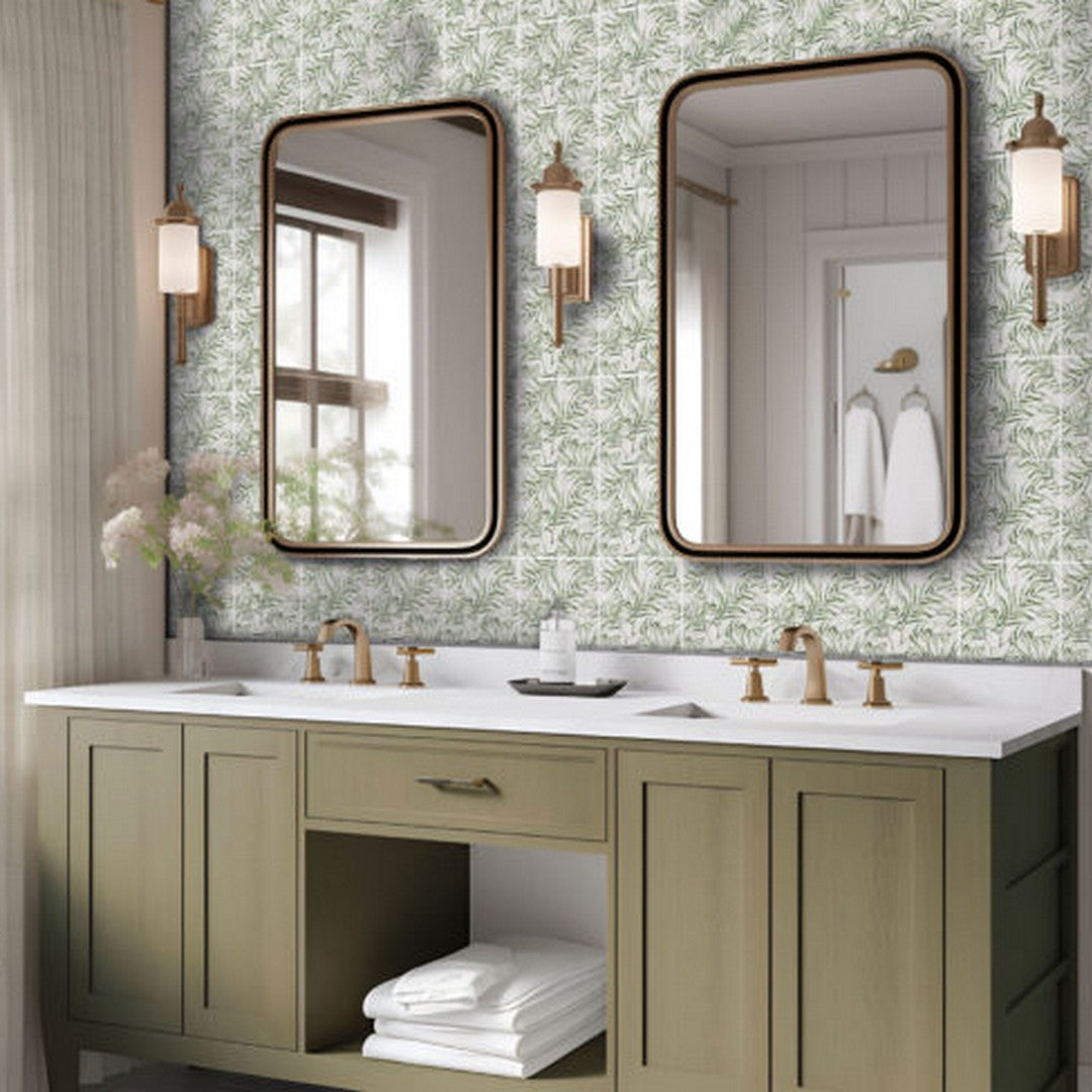 Qualis-Ceramica-12-x-12-Chelsea-Marble-6-Palm-Leaf-Mosaic-Green-Palm-Leaf-Printed-Beige