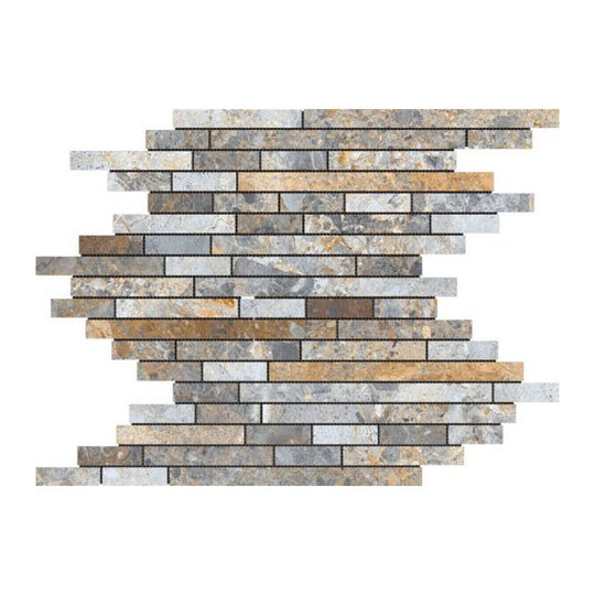 Qualis Ceramica 12" x 12" Chelsea Marble Baguette Mosaic