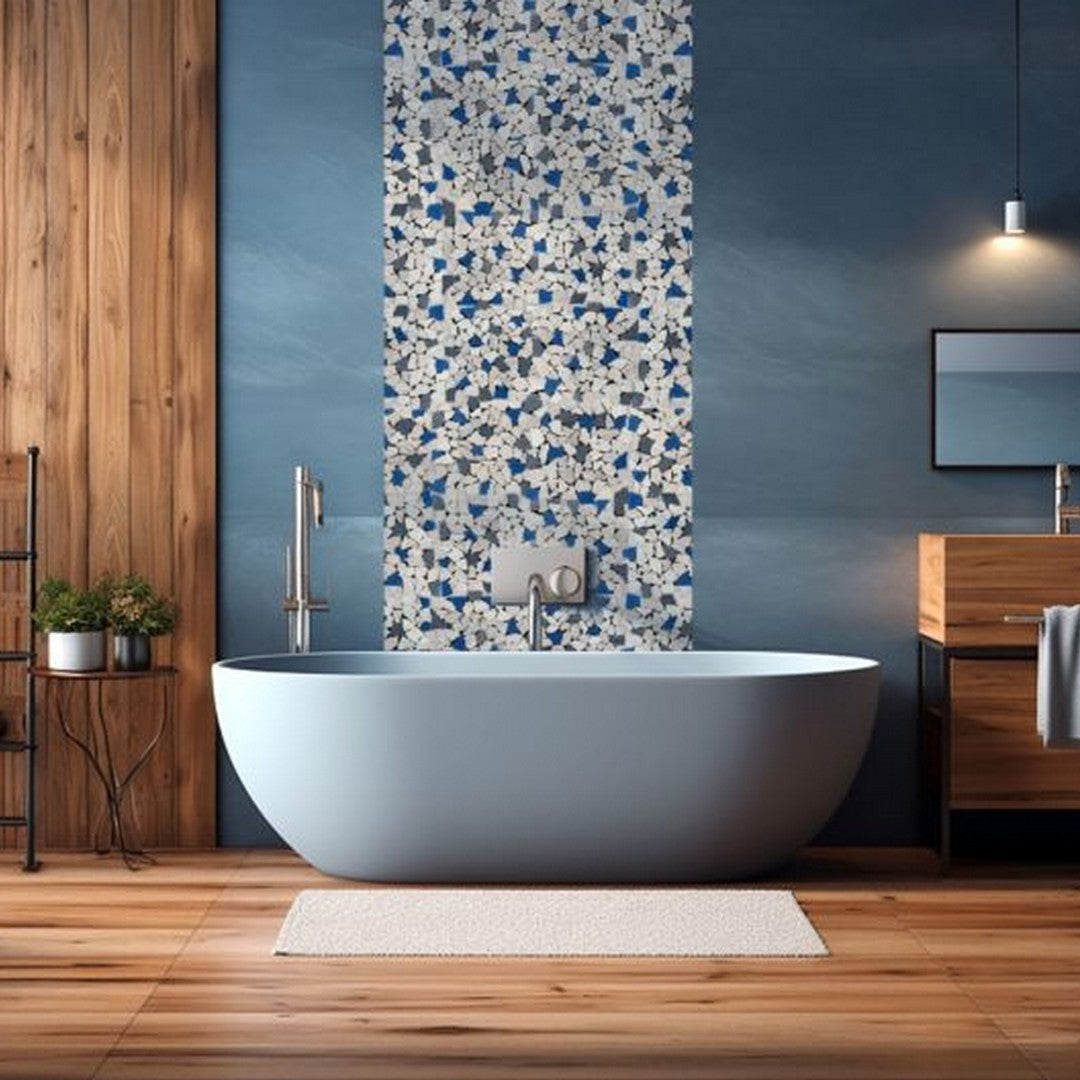 Qualis-Ceramica-12-x-12-Chelsea-Mixed-Material-Mini-Opus-Marble-Mix-Glass-Mosaic-Beige-Grey-Marble-Mix-&-Blue