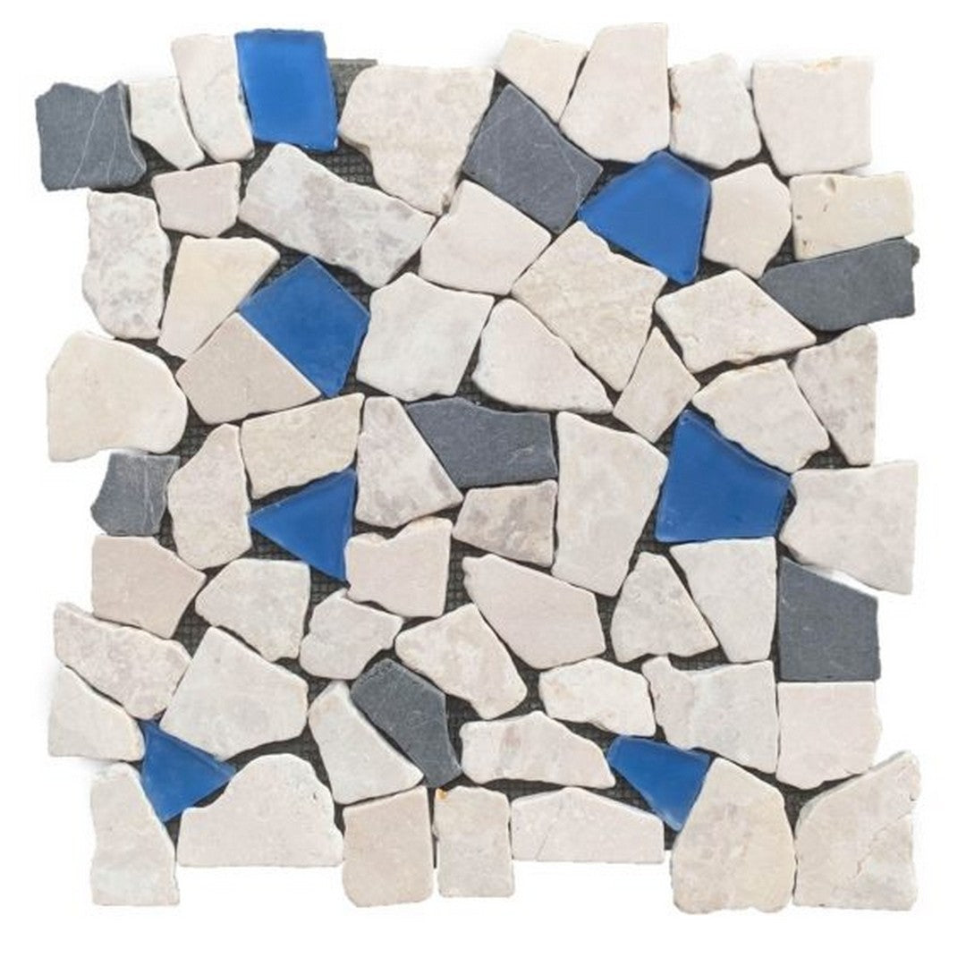 Qualis Ceramica 12" x 12" Chelsea Mixed Material Mini Opus Marble Mix Glass Mosaic