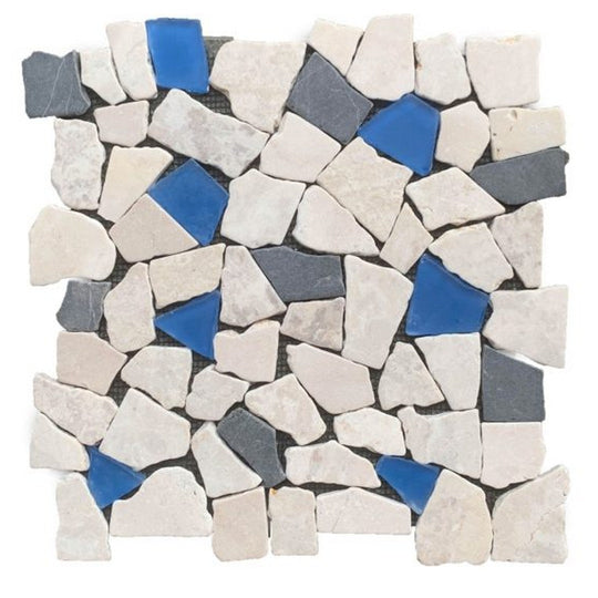 Qualis Ceramica 12" x 12" Chelsea Mixed Material Mini Opus Marble Mix Glass Mosaic