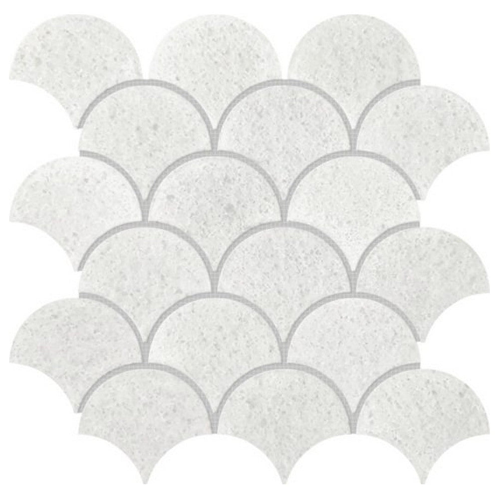 Qualis Ceramica 11.7" x 11.1" Chelsea Polished Marble Scale Mosaic