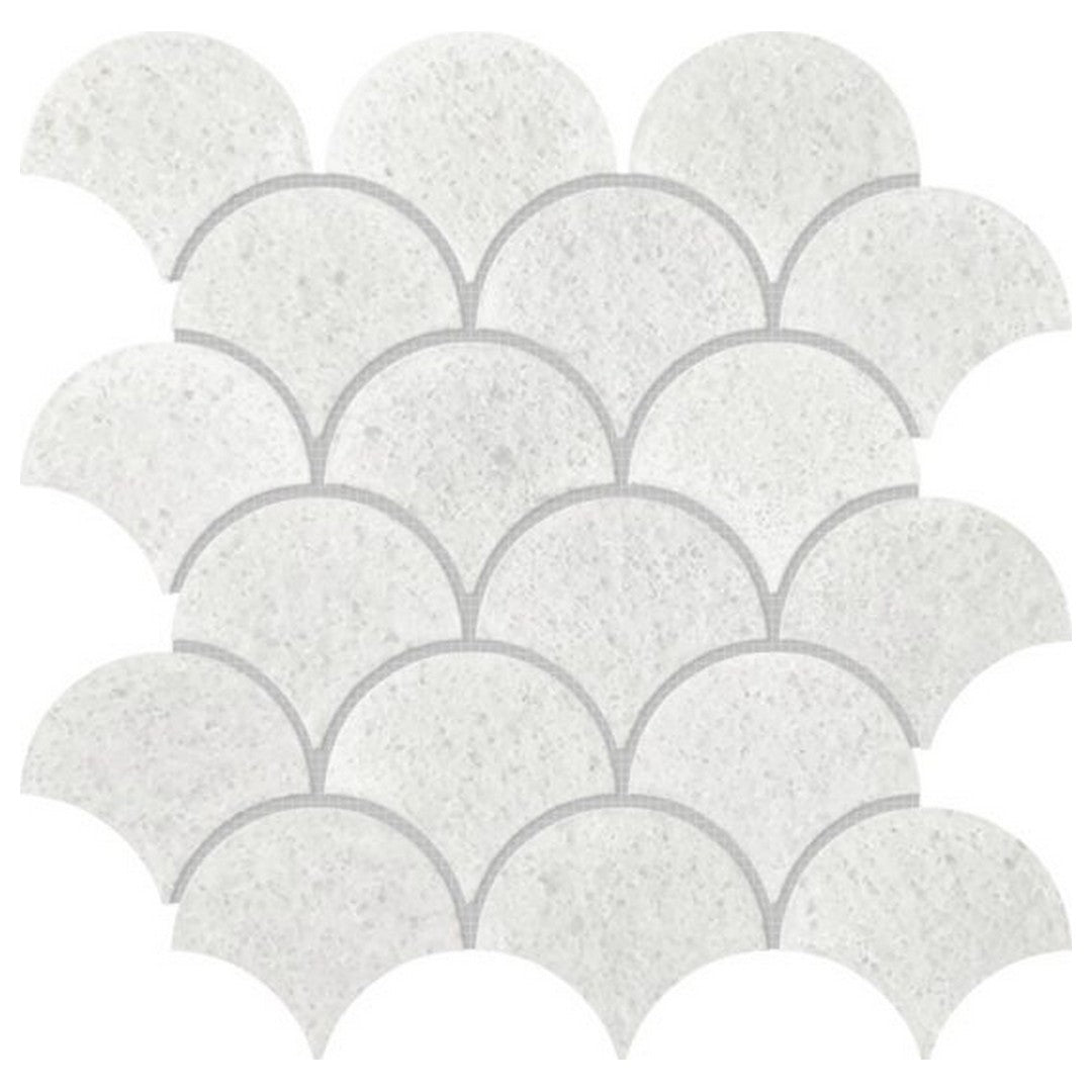 Qualis Ceramica 11.7" x 11.1" Chelsea Polished Marble Scale Mosaic