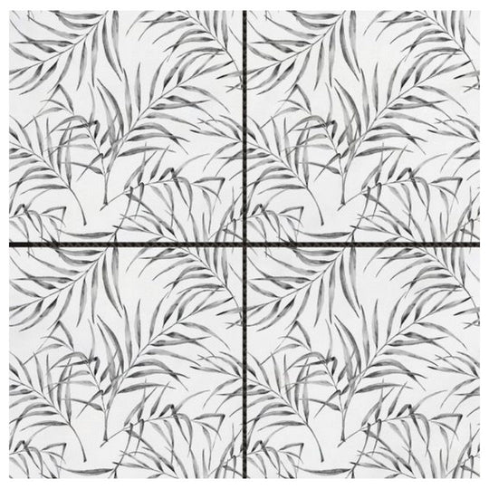 Qualis Ceramica 12" x 12" Chelsea Marble 6" Palm Leaf Printed Marble Mosaic
