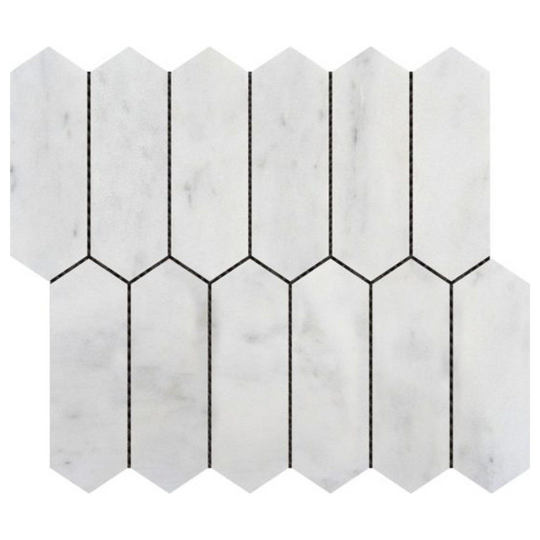 Qualis Ceramica 10" x 12" Chelsea Marble 2x6" Picket Mosaic