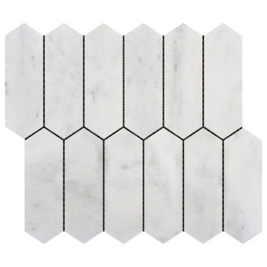 Qualis Ceramica 10" x 12" Chelsea Marble 2x6" Picket Mosaic