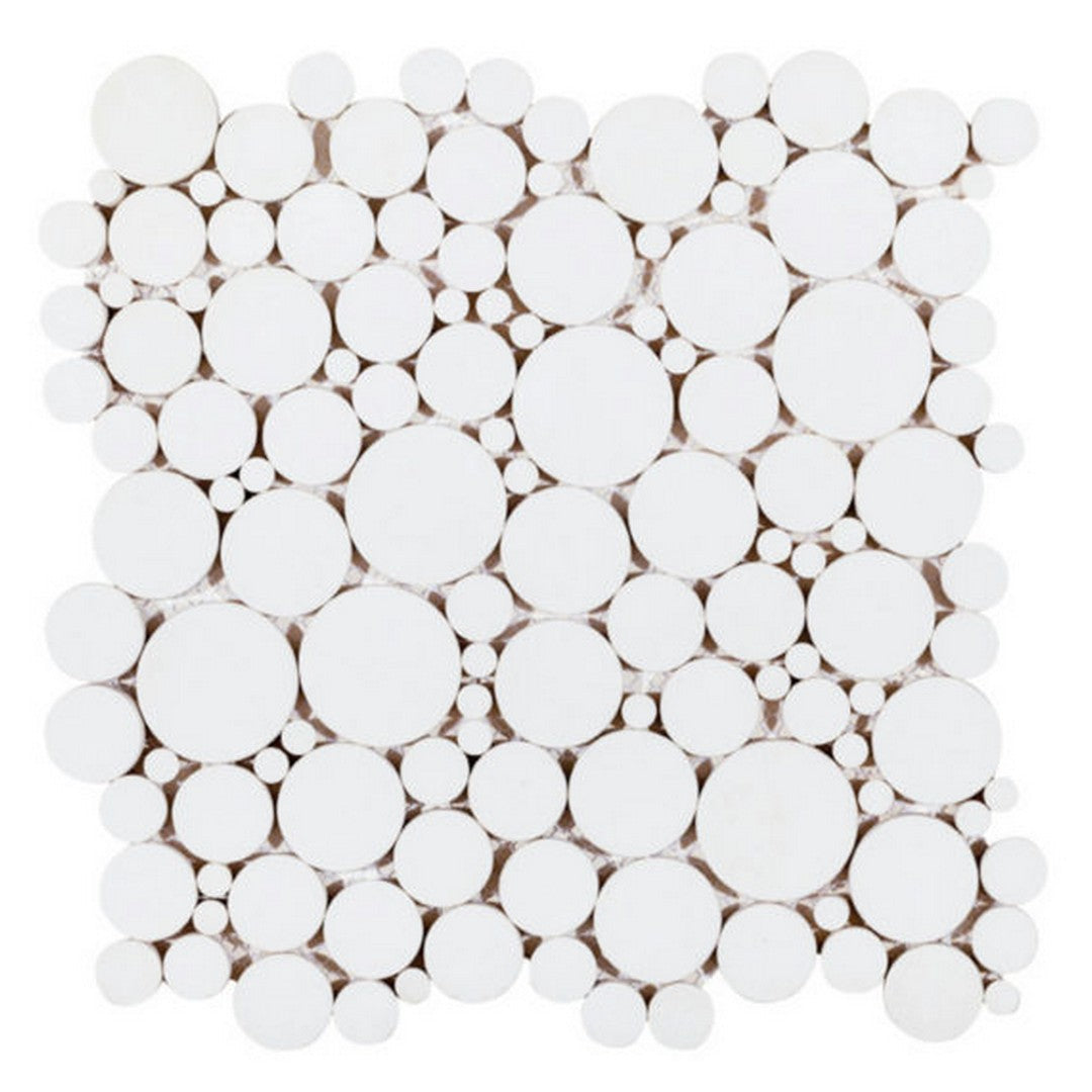 Qualis Ceramica 12" x 12" Chelsea Natural Stone Reconstituted Round Mosaic