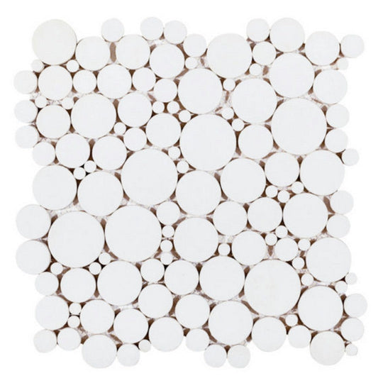 Qualis Ceramica 12" x 12" Chelsea Natural Stone Reconstituted Round Mosaic