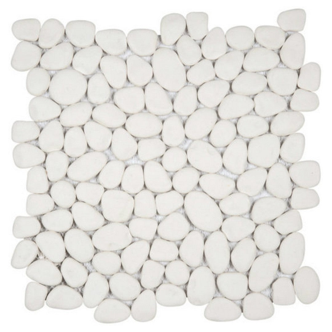 Qualis Ceramica 12" x 12" Chelsea Natural Stone Reconstituted Pebble Mosaic