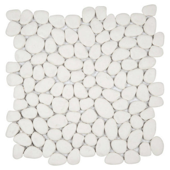 Qualis Ceramica 12" x 12" Chelsea Natural Stone Reconstituted Pebble Mosaic