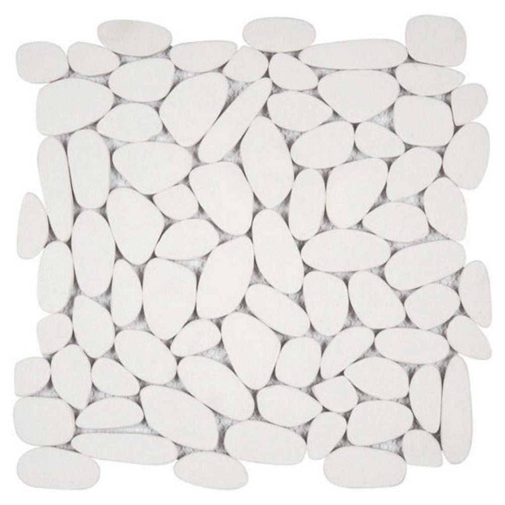 Qualis Ceramica 12" x 12" Chelsea Natural Stone Sliced Reconstituted Pebble Mosaic