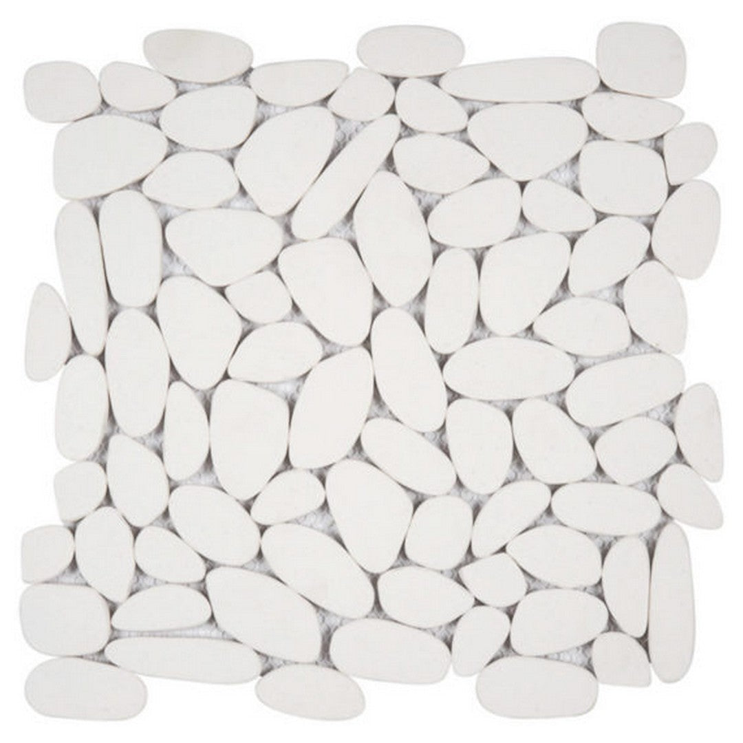 Qualis Ceramica 12" x 12" Chelsea Natural Stone Sliced Reconstituted Pebble Mosaic