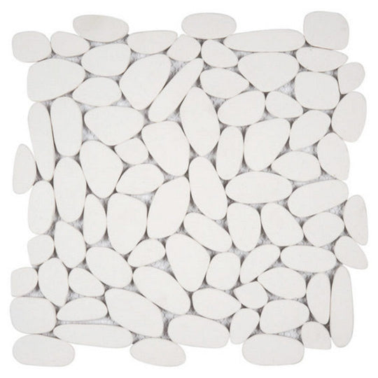 Qualis Ceramica 12" x 12" Chelsea Natural Stone Sliced Reconstituted Pebble Mosaic