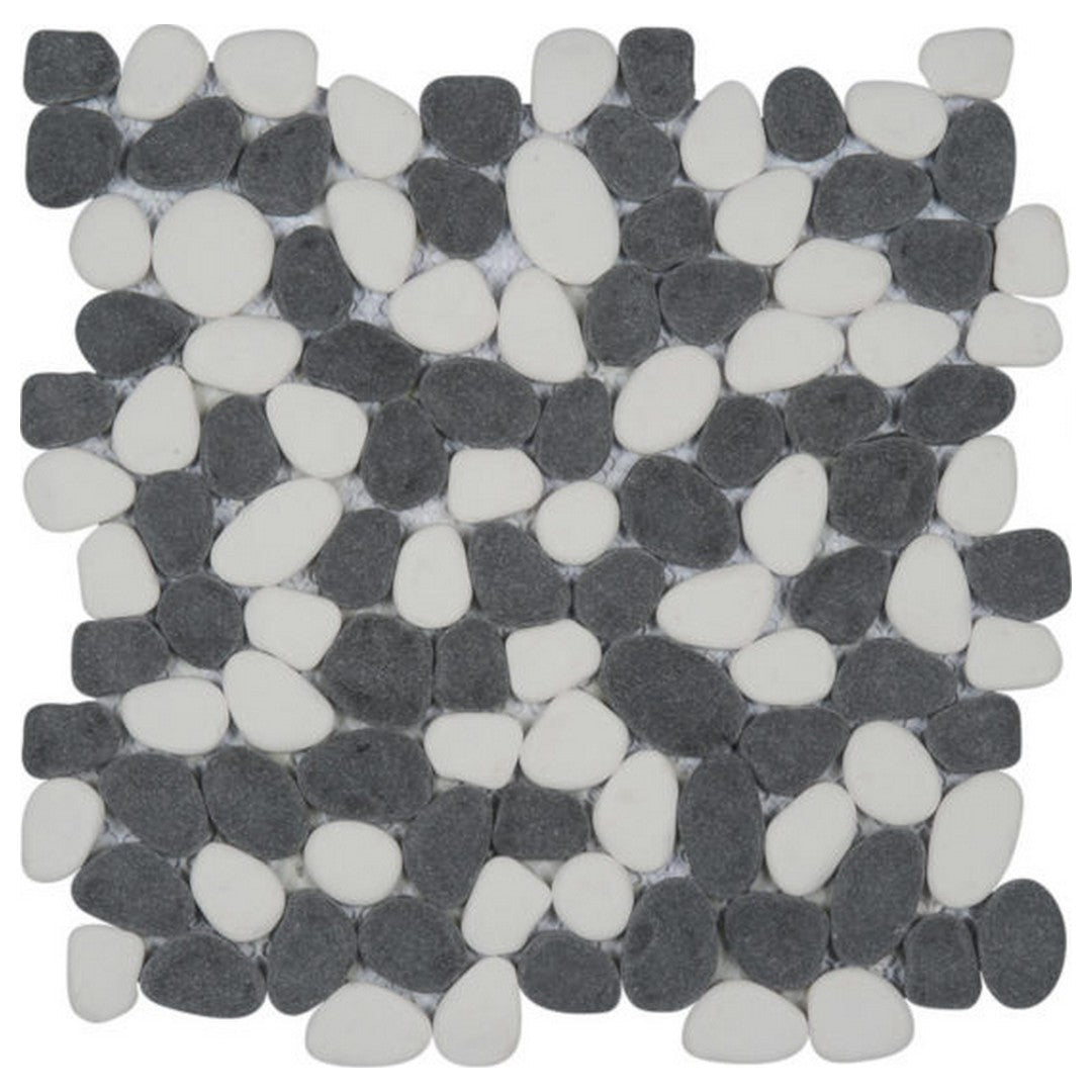 Qualis Ceramica 12" x 12" Chelsea Natural Stone Reconstituted Pebble Mosaic