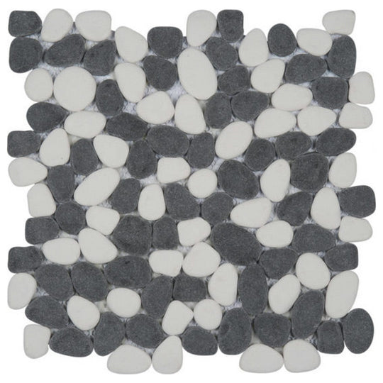 Qualis Ceramica 12" x 12" Chelsea Natural Stone Reconstituted Pebble Mosaic