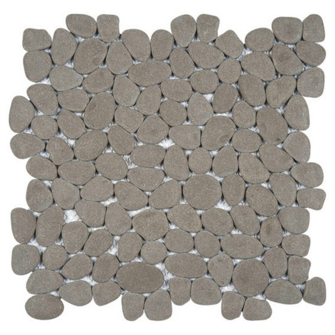 Qualis Ceramica 12" x 12" Chelsea Natural Stone Reconstituted Pebble Mosaic