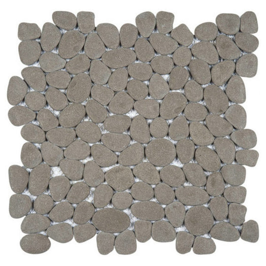 Qualis Ceramica 12" x 12" Chelsea Natural Stone Reconstituted Pebble Mosaic