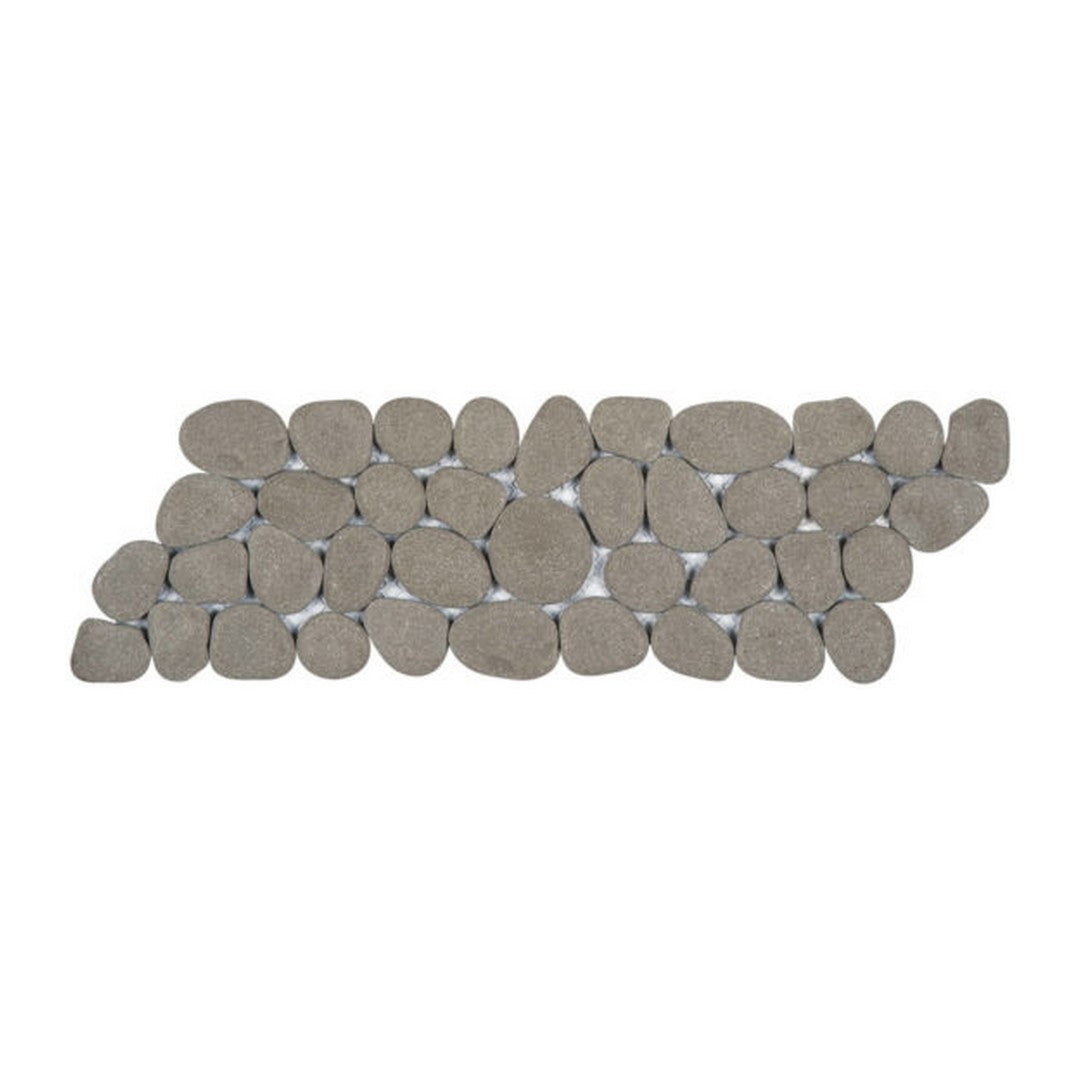 Qualis Ceramica 4" x 12" Chelsea Natural Stone Reconstituted Pebble Mosaic Border