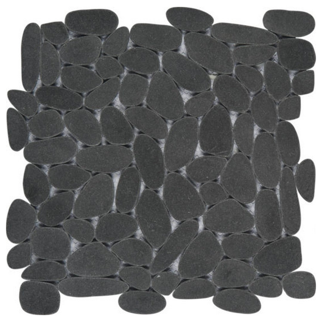 Qualis Ceramica 12" x 12" Chelsea Natural Stone Sliced Reconstituted Pebble Mosaic