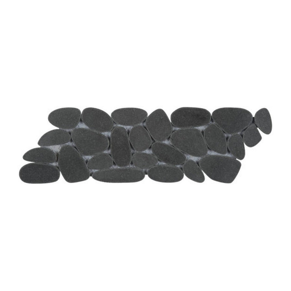 Qualis Ceramica 4" x 12" Chelsea Natural Stone Sliced Reconstituted Pebble Mosaic Border