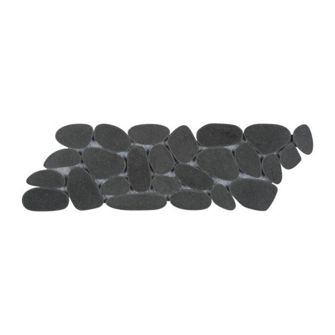 Qualis Ceramica 4" x 12" Chelsea Natural Stone Sliced Reconstituted Pebble Mosaic Border