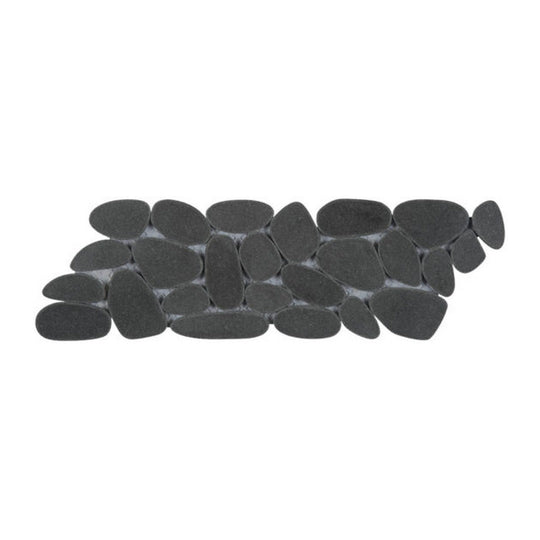 Qualis Ceramica 4" x 12" Chelsea Natural Stone Sliced Reconstituted Pebble Mosaic Border