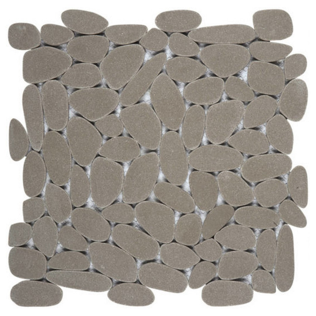 Qualis Ceramica 12" x 12" Chelsea Natural Stone Sliced Reconstituted Pebble Mosaic