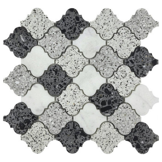 Qualis Ceramica 11.8" x 11.8" Chelsea Natural Stone Lantern Terrazzo Marble Mosaic