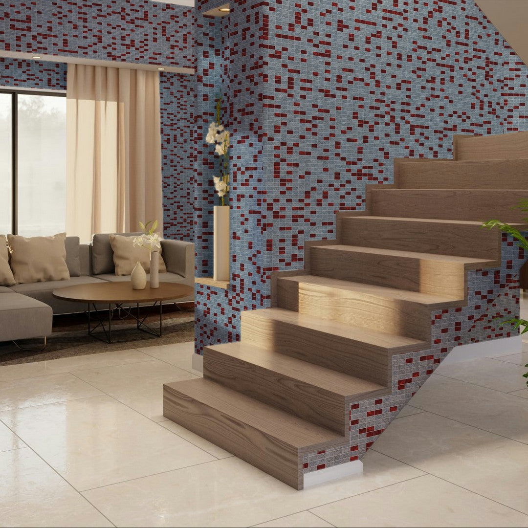 Qualis-Ceramica-12-x-12-Chelsea-Natural-Natural-Stone-1x2-Quartzite-Glass-Mosaic-Grey-Natural-Quartzite-Red-Glass