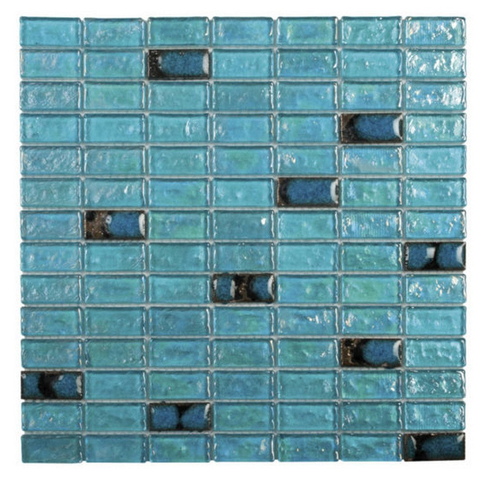 Qualis Ceramica 12" x 12" Chelsea Glass Ceramic 3/4" Brick Mosaic