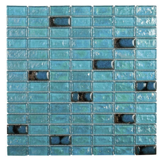 Qualis Ceramica 12" x 12" Chelsea Glass Ceramic 3/4" Brick Mosaic