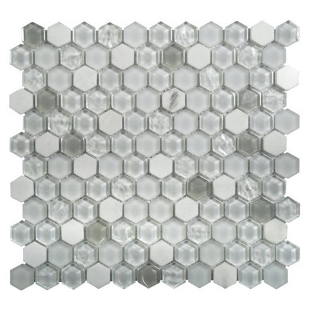 Qualis Ceramica 12" x 12" Chelsea Glass Hex Mosaic