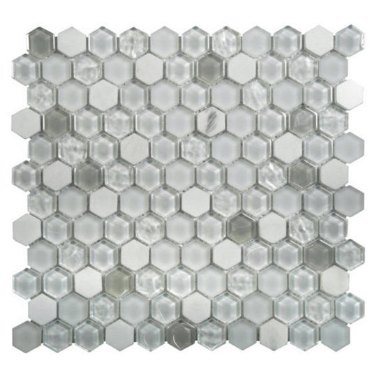 Qualis Ceramica 12" x 12" Chelsea Glass Hex Mosaic