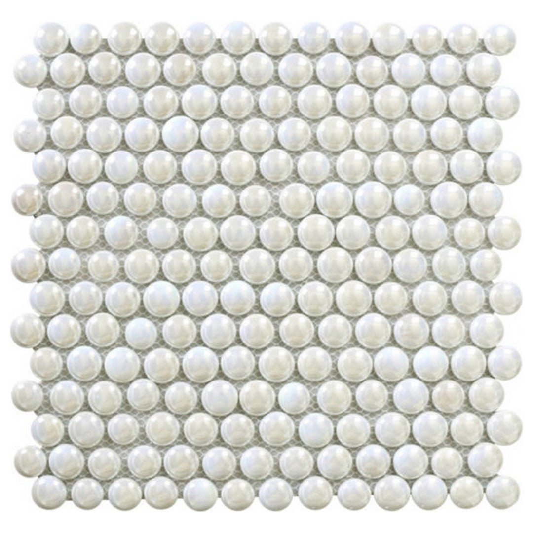 Qualis Ceramica 11.5" x 12" Chelsea Glass Penny Round Pebbles Mosaic