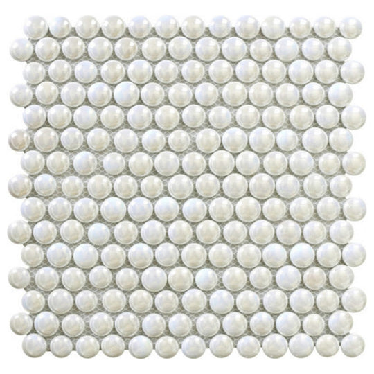 Qualis Ceramica 11.5" x 12" Chelsea Glass Penny Round Pebbles Mosaic