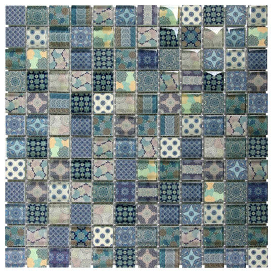 Qualis Ceramica 11.8" x 11.8" Chelsea Glossyy Glass Classic Decor Mosaic