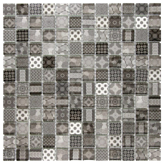 Qualis Ceramica 11.8" x 11.8" Chelsea Glossyy Glass Classic Decor Mosaic