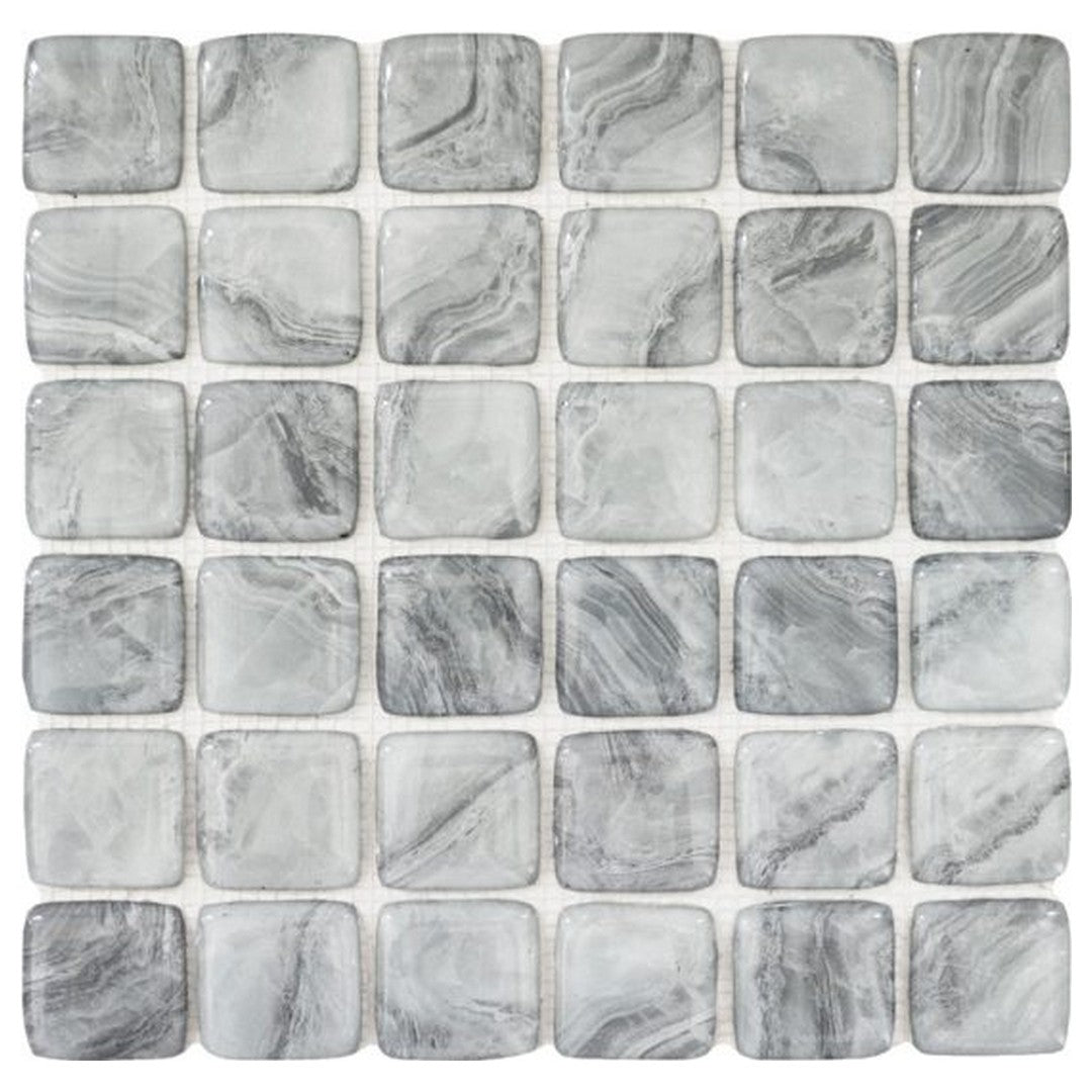 Qualis Ceramica 12" x 12" Chelsea Glass Marble Pattern Mix Mosaic